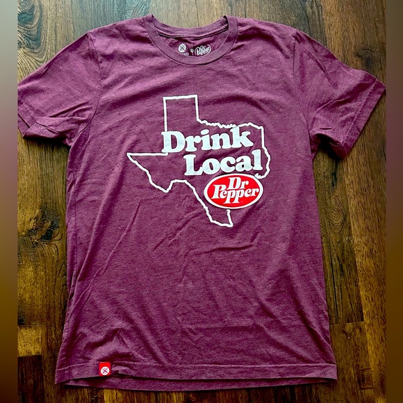 Unisex Maroon Graphic Tee - Texas Dr Pepper - Picture 1 of 2